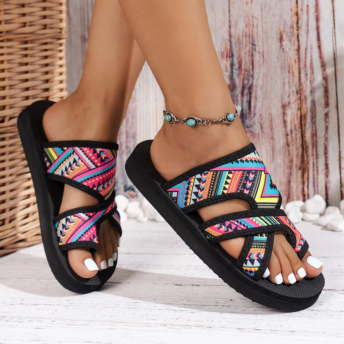 Summer Women Slippers Fashion Platform Sandals Open Toe Slip on