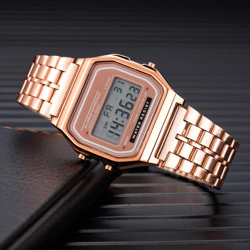 2024 Digital Watches For Men Sports Waterproof Bracelet Clock Gold