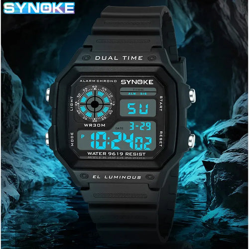 SYNOKE Digital Watches Men Sports Luminous Multifunction Waterproof