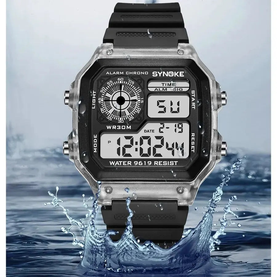 SYNOKE Digital Watches Men Sports Luminous Multifunction Waterproof