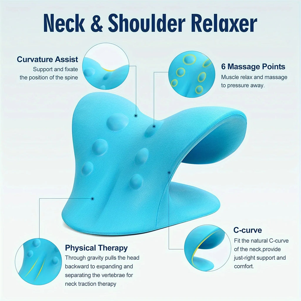 C-Shaped Pillow Neck and Shoulder Relaxer, Cervical Traction Device