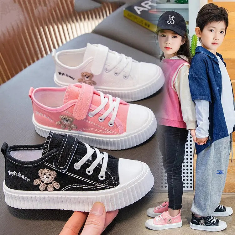 Boys Girls Fashion Board Shoes Kids Student Hook and Loop Slip on