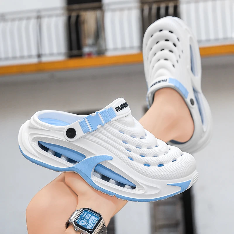 Men's Summer Outdoor Sports Toe-Toe Slippers, Thick-Soled Sandals for