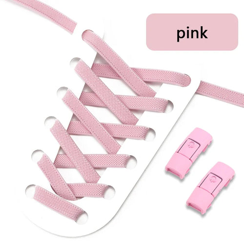 2024 No Tie Shoe Laces Press Lock Shoelaces Without Ties Elastic Laces