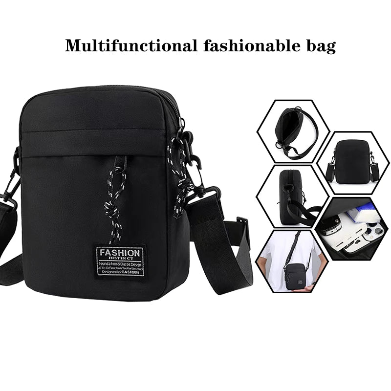 Stylish Casual Crossbody Bag for Men, Minimalist Nylon Shoulder Purse