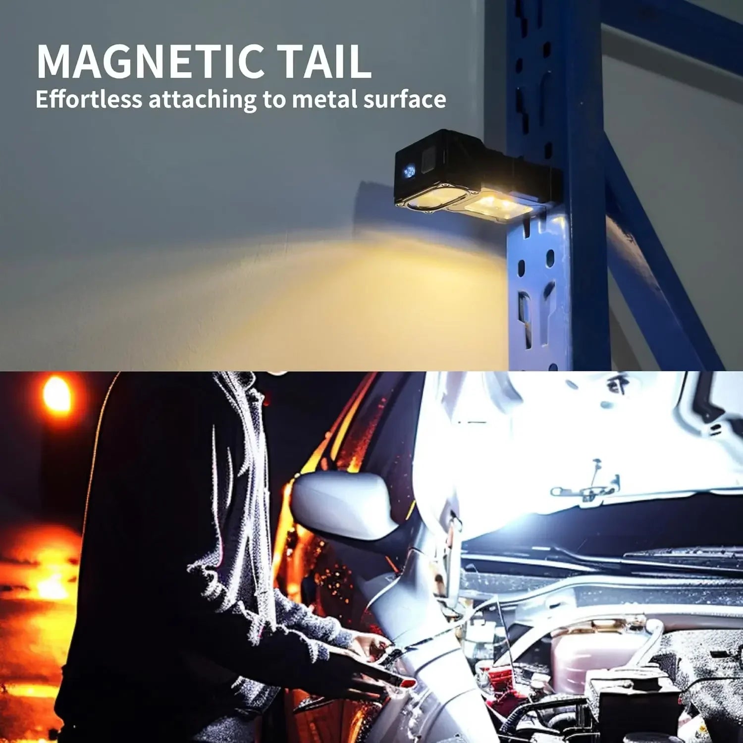 MINI USB Rechargeable LED Flashlight Portable Tail Magnet Work Light