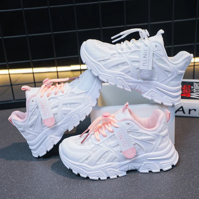 Girls Sneakers 2025 Children Casual Shoes Mesh Platform Designer