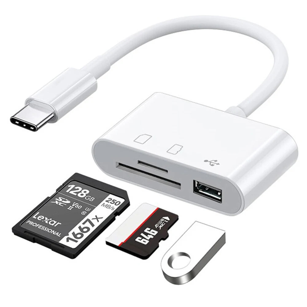 3 in 1 USB Converter Multi Port HUB Adapter TF CF SD Memory Card