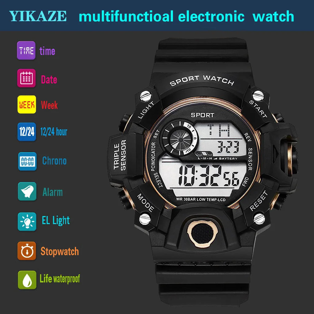 Fashion Men's Watch Sports Electronic Wristwatch Large dial