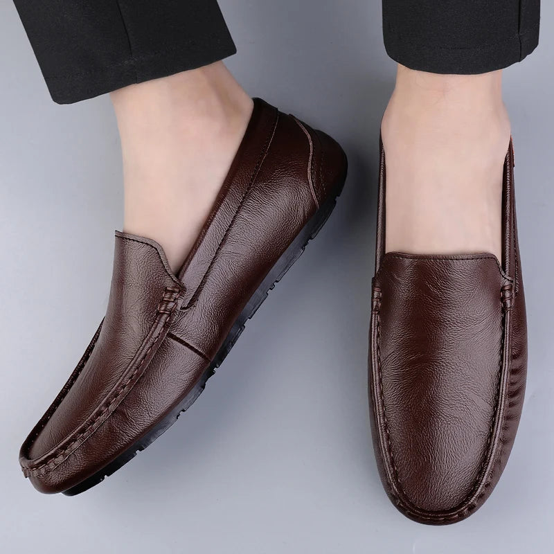 Genuine Leather Men Casual Shoes Luxury Brand Mens Loafers Moccasins