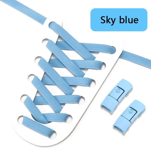 2024 No Tie Shoe Laces Press Lock Shoelaces Without Ties Elastic Laces