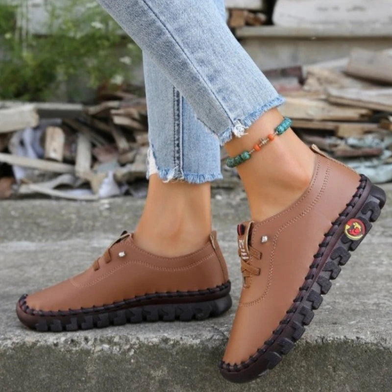 2022 New Spring Casual Women Shoes Platform Loafers 2022 Lace Up