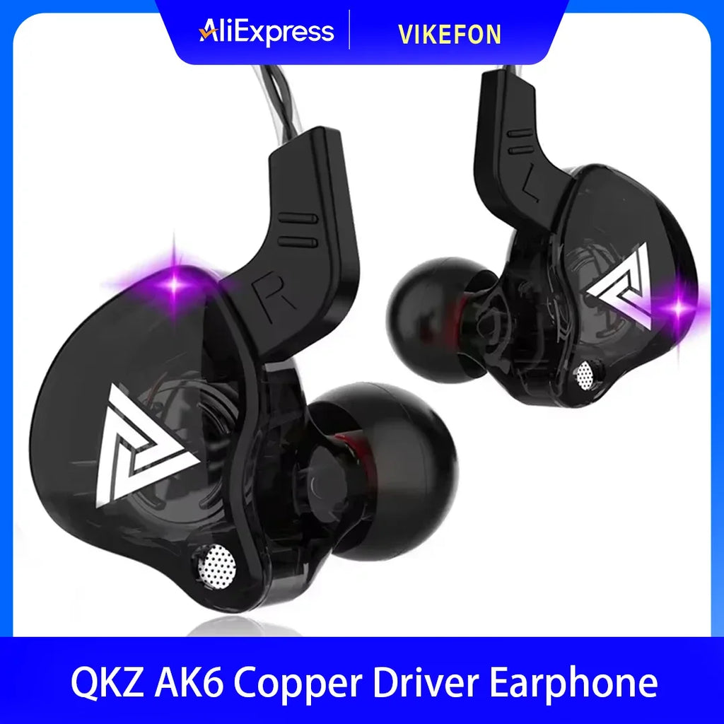 3.5MM Headset Music Earbuds In Ear With Mic Original QKZ AK6 Copper