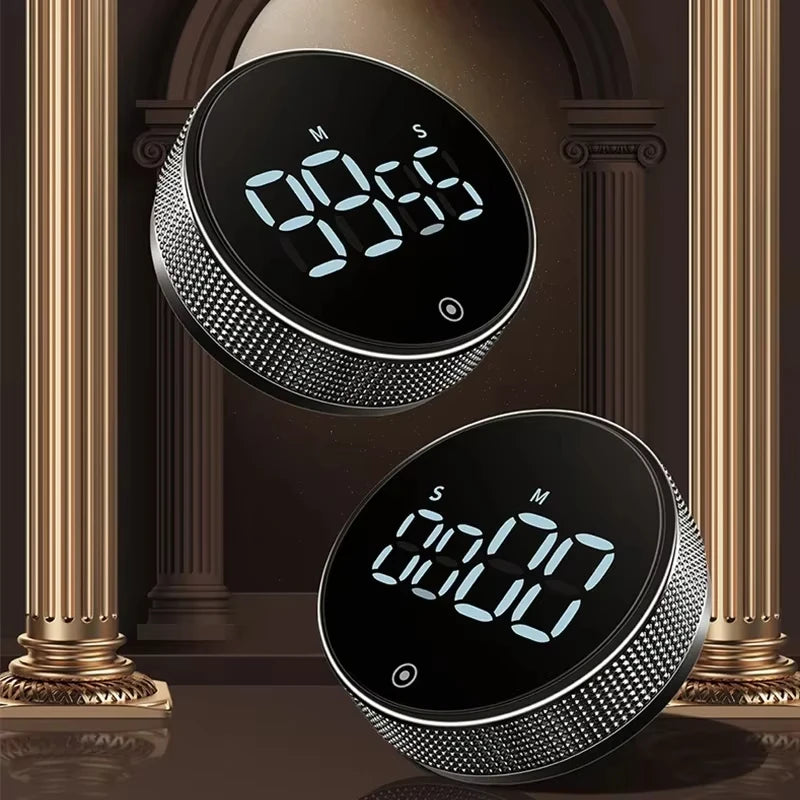 DINRGO Magnetic Kitchen Timer Digital Timer Manual Countdown Rotary