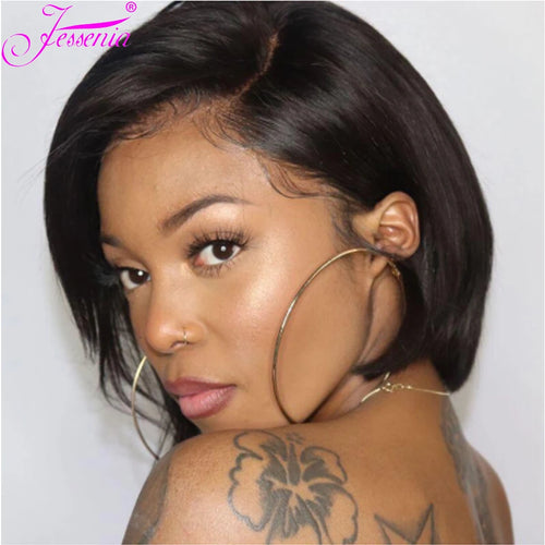 Pixie Cut Wig Transparent Human Hair Wigs For Women Straight Short Bob
