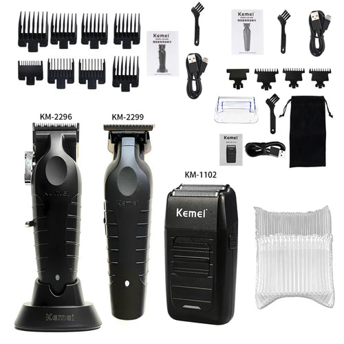 Kemei KM-2296 KM-2299 KM-1102 Hair Clipper Kit Men's Electric Shaver