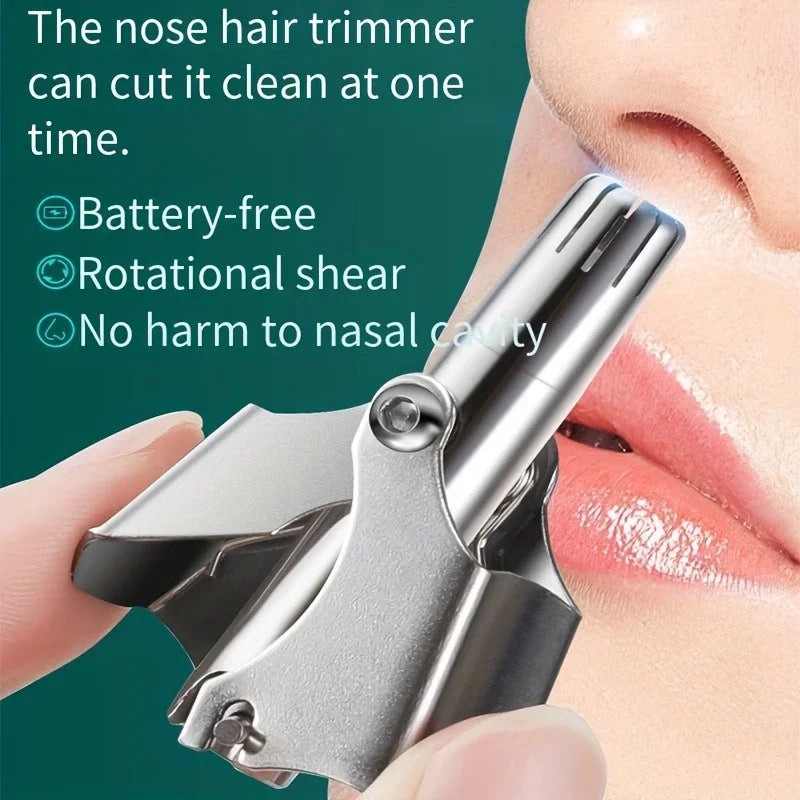 Washable Manual Nose Hair Trimmer For Men And Womens, Stainless Steel,