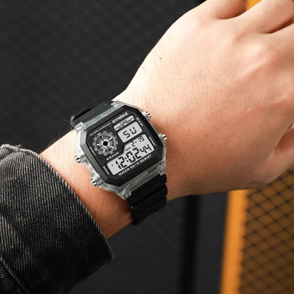 SYNOKE Digital Watches Men Sports Luminous Multifunction Waterproof