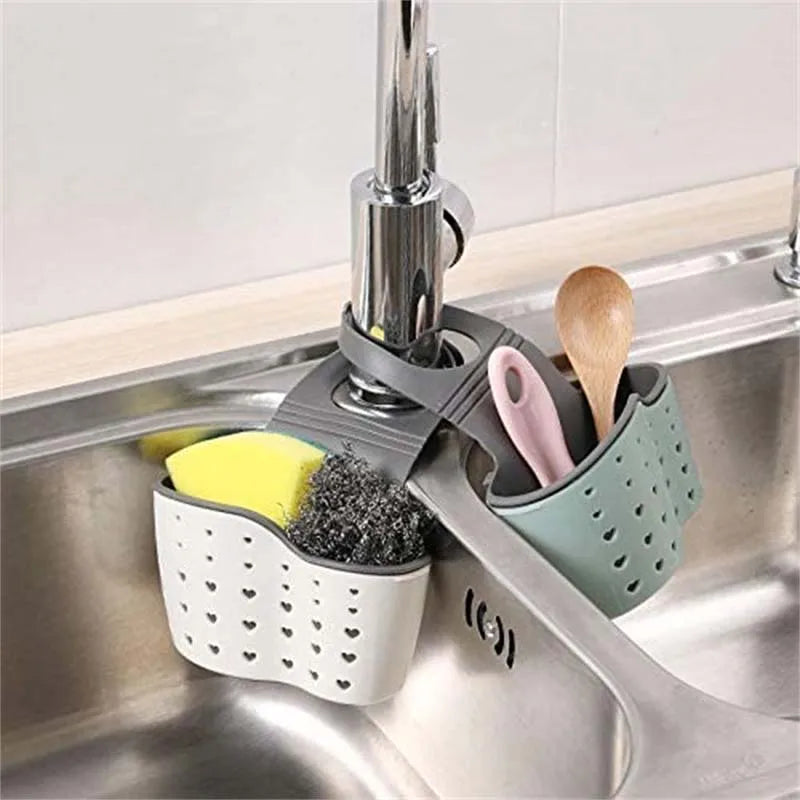 Sink Draining Hanging Basket Adjustable Kitchen Accessories Rubber