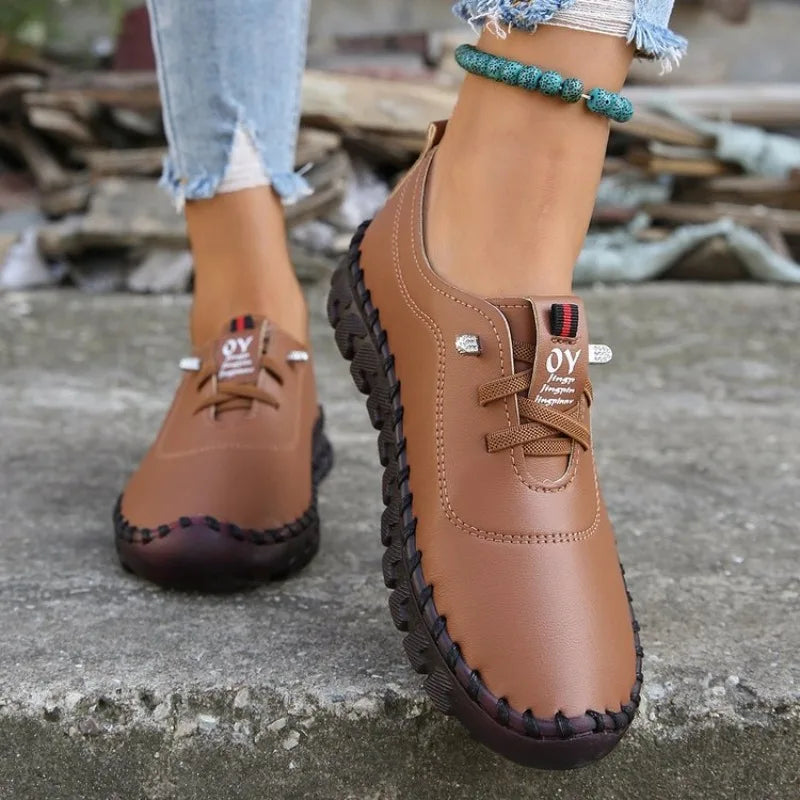 2022 New Spring Casual Women Shoes Platform Loafers 2022 Lace Up