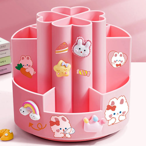 Rotating Pen Holder Desk Organizers Large Capacity Pen Storage Box