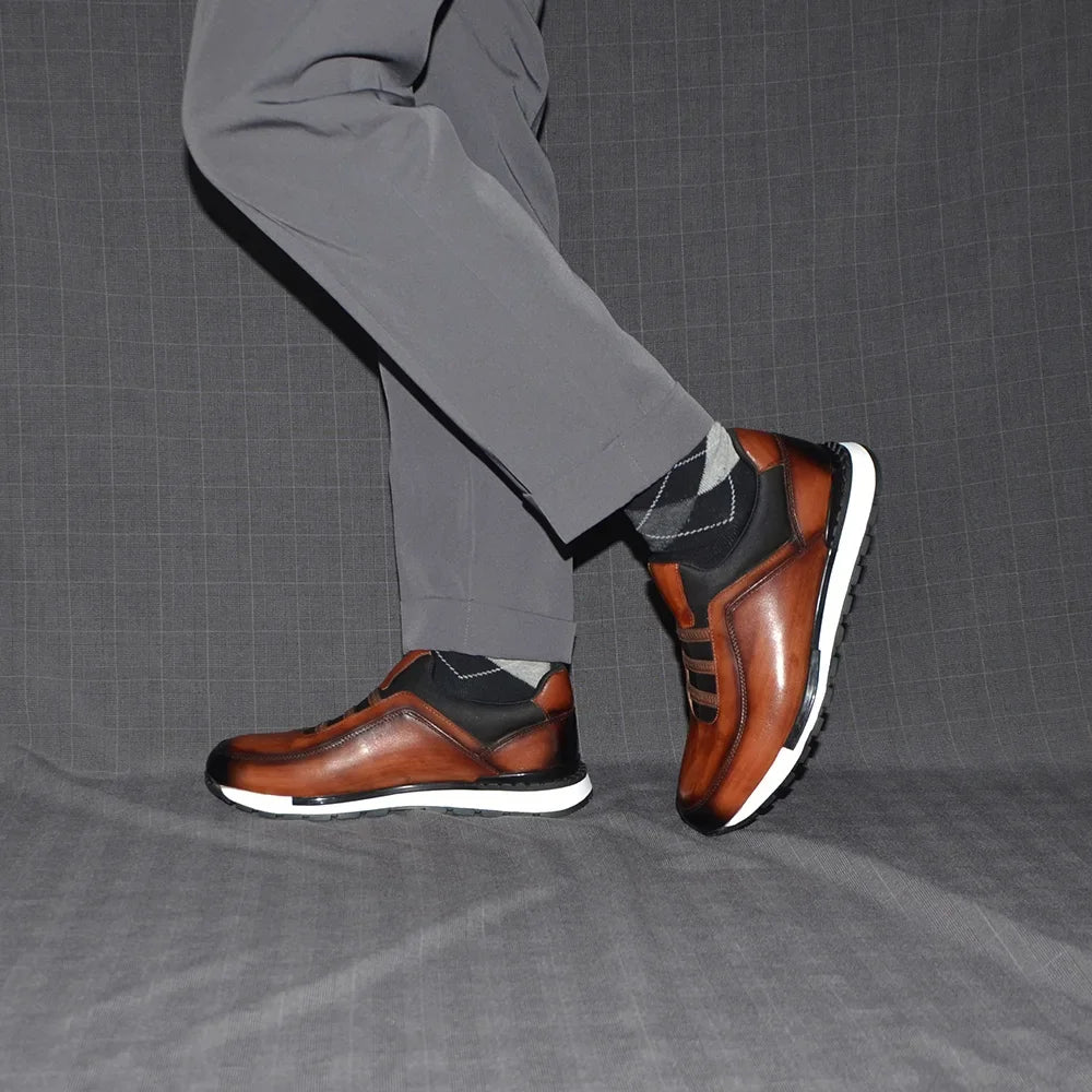Classic Brand Design Man Casual Sneakers Genuine Cow Leather Handmade