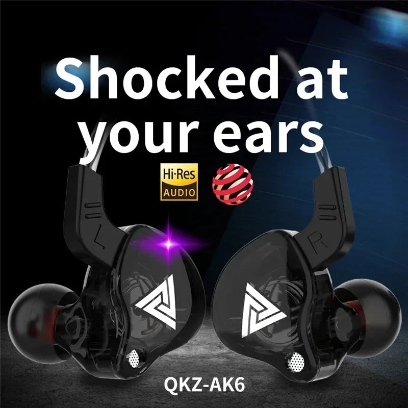 3.5MM Headset Music Earbuds In Ear With Mic Original QKZ AK6 Copper