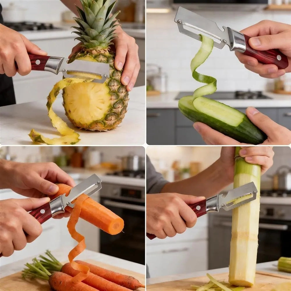 2Pcs Multifunctional Stainless Steel Vegetable Peeler, 2-in-1 Kitchen