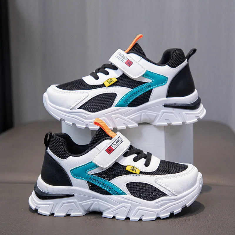 Kid Sneakers Sport Shoes for Boys Fashion Leather Children Breathable