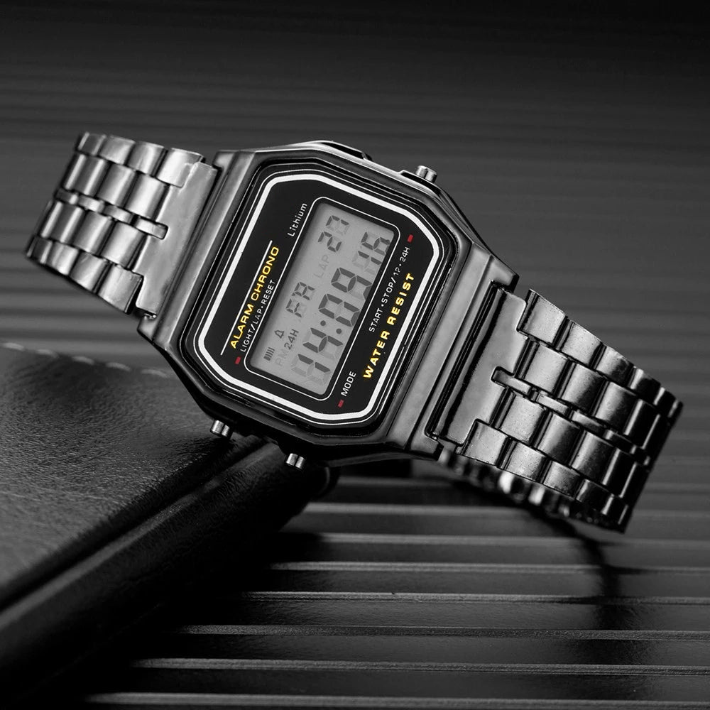 2024 Digital Watches For Men Sports Waterproof Bracelet Clock Gold