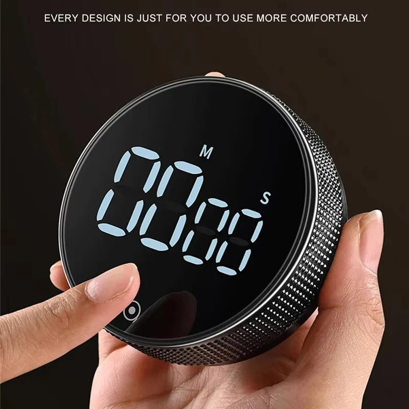 DINRGO Magnetic Kitchen Timer Digital Timer Manual Countdown Rotary