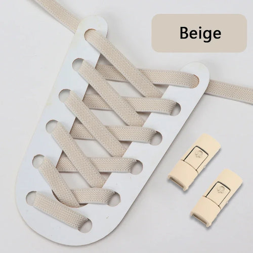 2024 No Tie Shoe Laces Press Lock Shoelaces Without Ties Elastic Laces
