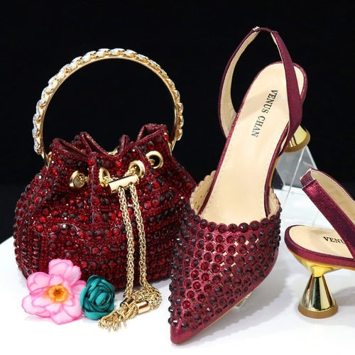 Venus Chan Pointed Toe Heels For Women 2023 Elegant Party Wine Color