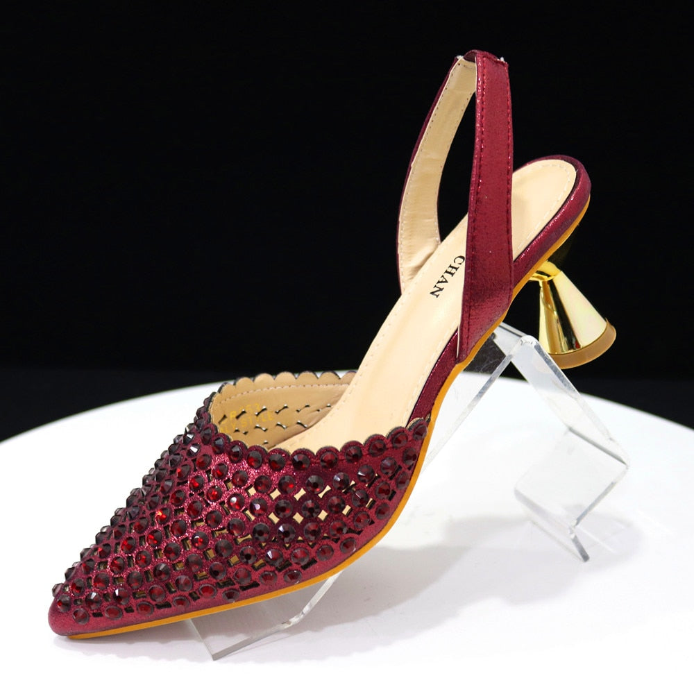 Venus Chan Pointed Toe Heels For Women 2023 Elegant Party Wine Color