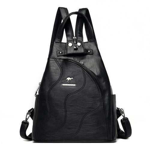 Women Leather Backpacks Zipper Female Chest Bag Travel Back Pack