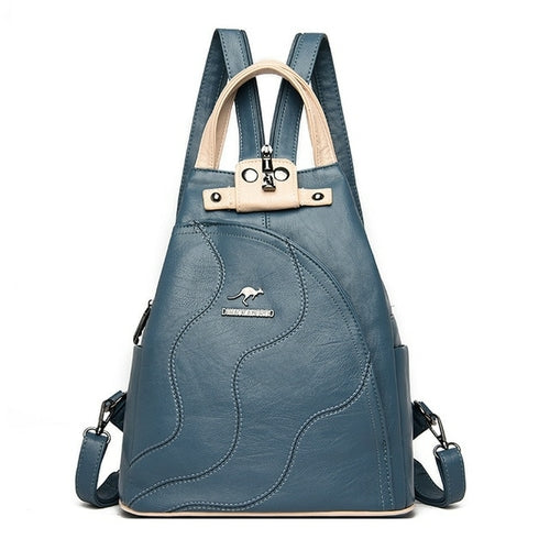 Women Leather Backpacks Zipper Female Chest Bag Travel Back Pack