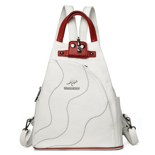 Women Leather Backpacks Zipper Female Chest Bag Travel Back Pack