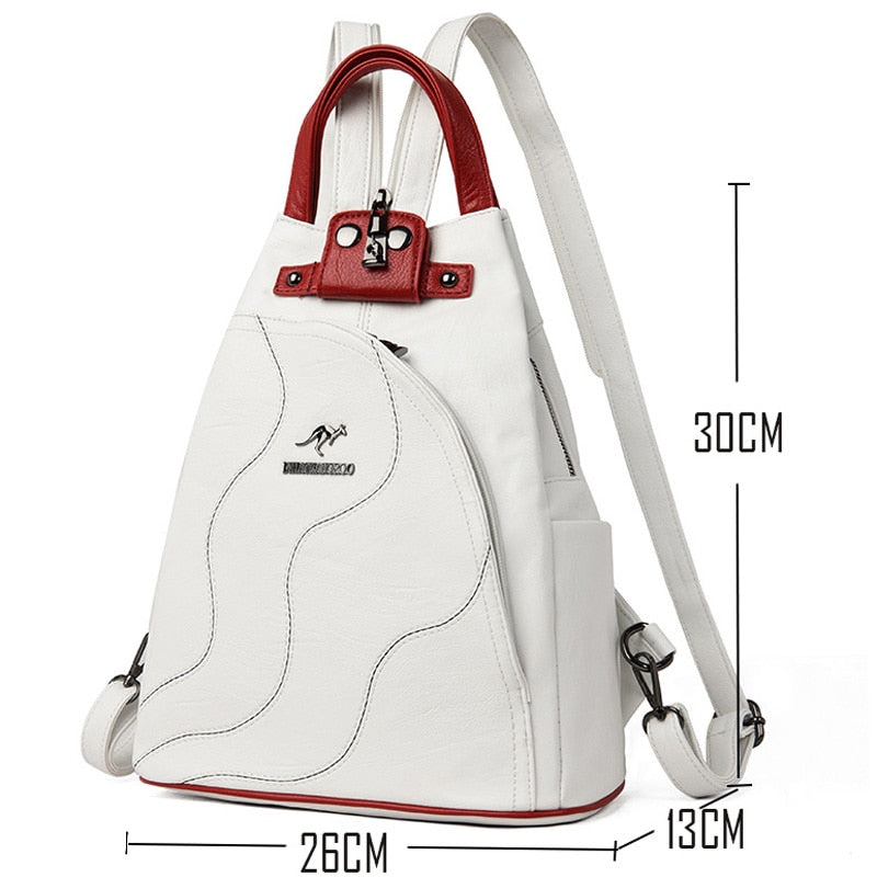 Women Leather Backpacks Zipper Female Chest Bag Travel Back Pack