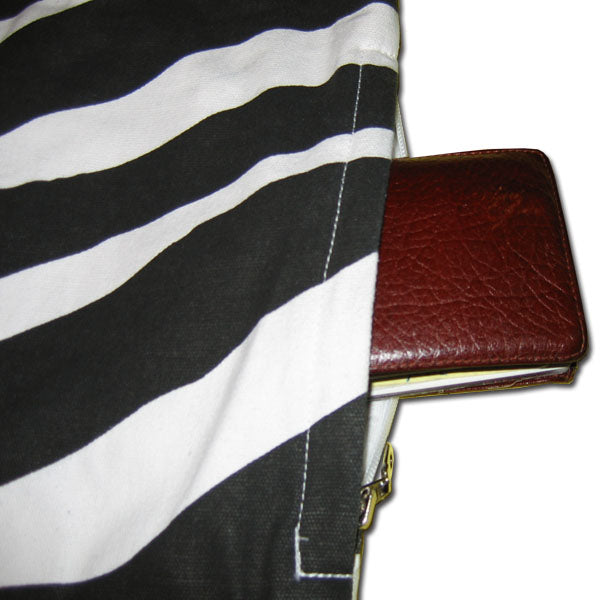 Funtote Side Zipper Zebra Tote