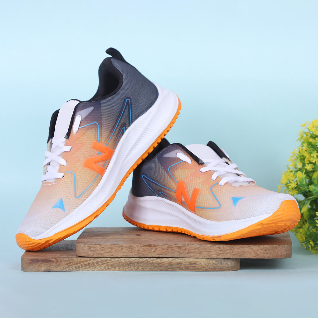 Men Lace Up Running Shoes, Orange (Size-9 UK/42.5 FR)