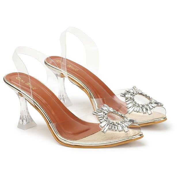 Retro Walk Fashionable Heels for Girls and Women  (Size-UK-5/38 FR)