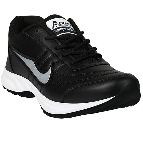 Men's Faux Leather Light Weight Running Shoes (Size-UK-10/43.5)