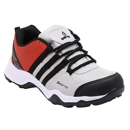Men Rubber Sole Running Sport Shoes  (Size-UK-8/41.5) (Color-RED)